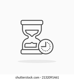 Stundenzeilensymbol für die Countdown-Zeit. Bearbeitbarer Strich und Pixel perfekt. Kann für digitale Produkte, Präsentationen, Print-Design und mehr verwendet werden.