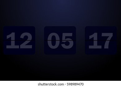 Countdown timer clock counter. Flip vector timer template. Display information of minute, hour. Scoreboard info