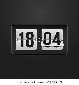 Countdown timer. Clock counter. Mechanical scoreboard. Vector template for your design.