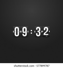 Countdown timer. Clock counter. Mechanical scoreboard. Vector template for your design.