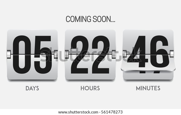 Countdown timer. Clock counter. Mechanical\
scoreboard. Vector template for your\
design.