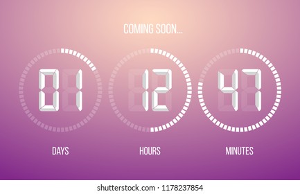 Countdown timer. Clock counter. Vector template for your design.