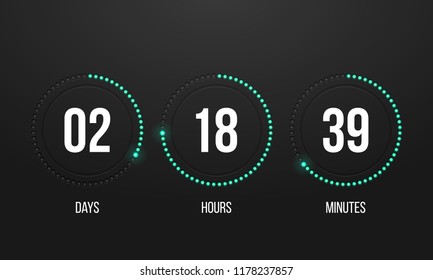  Countdown-Timer. Uhrenzähler. Vektorvorlage für Ihr Design.