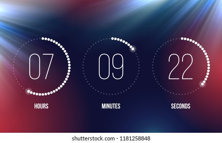 Countdown timer. Clock counter. Vector template for your design.