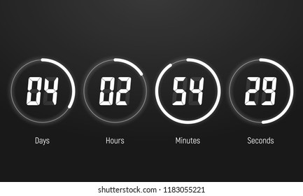 Countdown timer. Clock counter. Vector template for your design.