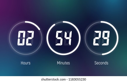 Countdown timer. Clock counter. Vector template for your design.