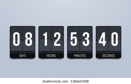 Countdown timer. Clock counter. Vector template for your design.