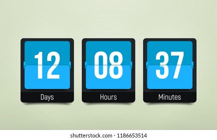 Countdown timer. Clock counter. Vector template for your design.