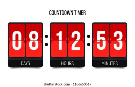 Countdown timer. Clock counter. Vector template for your design.