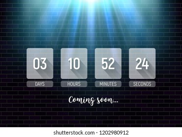 Countdown timer. Clock counter. Vector template for your design.