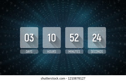 Countdown timer. Clock counter. Vector template for your design.