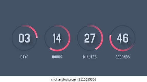 Countdown timer. Clock counter. Vector template for your design.