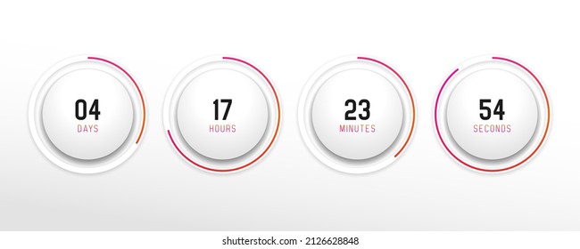 Countdown timer. Clock counter. Vector template for your design.