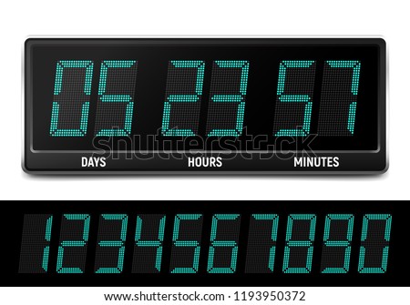 Countdown timer. Clock counter. Vector template for your design.