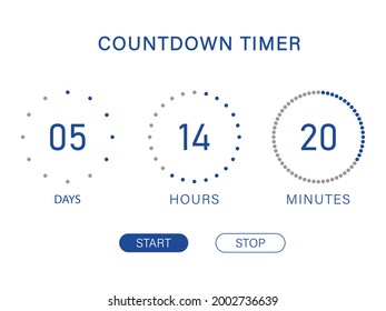 Countdown timer. Days, hours, minutes, seconds counter. 