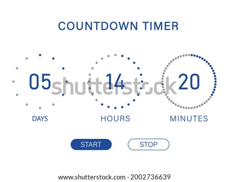 Countdown timer. Days, hours, minutes, seconds counter. 