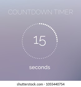 Countdown timer digital downloading counter with circle dots line vector icon