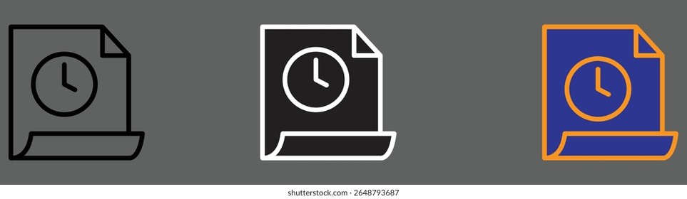Countdown timer and film reel vector illustration with flat design icons for web and app interface