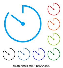 Countdown. Timer. Multicolored set of vector icons.
