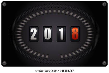 Countdown timer - New Year 2018 - on white background