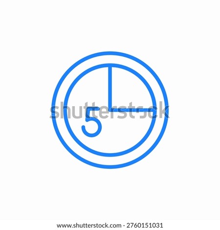 countdown timer with number 5 icon sign vector