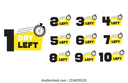 Countdown timer with number of days left tags Free Vector