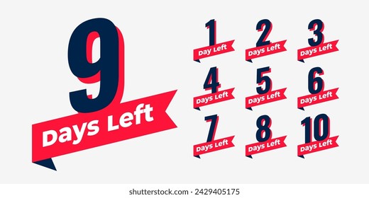 countdown timer with number of days left tags vector