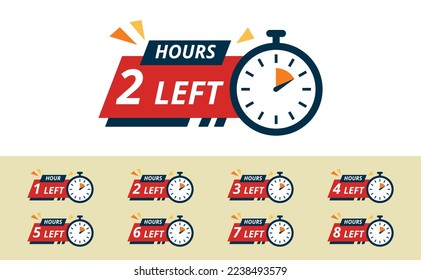 Countdown timer offers time hours left 1,2,3,4,5,6,7 and 8