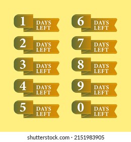 Countdown timer of several days with gradient and ribbon style.