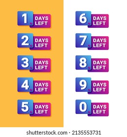 Temporizador de cuenta regresiva de varios días para la venta y promoción con estilo de gradación
