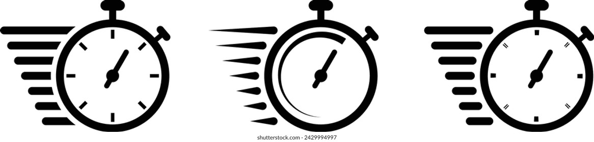 Countdown timer and stopwatch icons vector illustration.