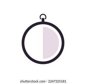 Countdown timer and stopwatch symbol flat vector illustration.