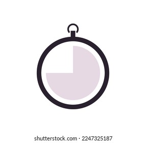 Countdown timer and stopwatch symbol flat vector illustration.
