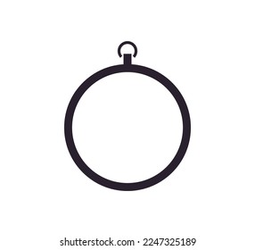 Countdown timer and stopwatch symbol flat vector illustration.