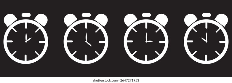Timer de contagem regressiva e ilustração de vetor plana com símbolo de cronômetro. Ícone de timer definido. Símbolo do relógio despertador. Ilustração do vetor da contagem regressiva do relógio. EPS 10 