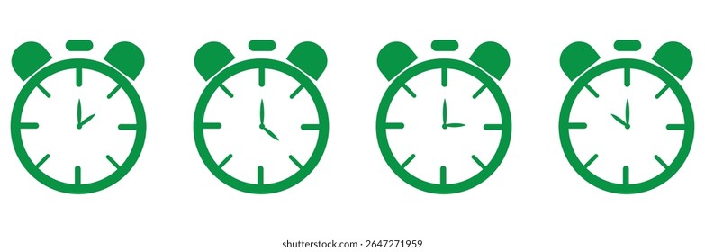 Countdown timer and stopwatch symbol flat vector illustration. Timer icon set. Alarm clock symbol. Watch countdown vector illustration. EPS 10 