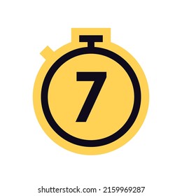 Ilustración vectorial plana del símbolo amarillo del cronómetro y del cronómetro.
