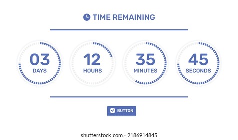 Countdown Timer With Time Remaining Vector Design Template Illustration.