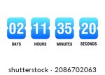Countdown timer vector clock counter. Clock counter. Flip business scoreboard display design. Vector