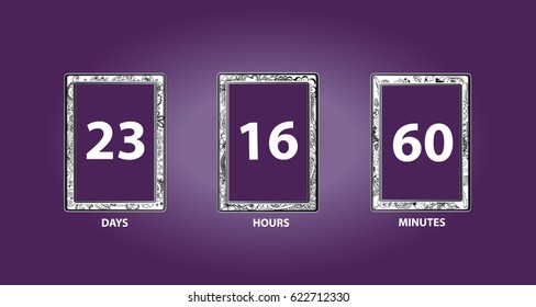 Countdown timer. vector clock counter. Business sign.