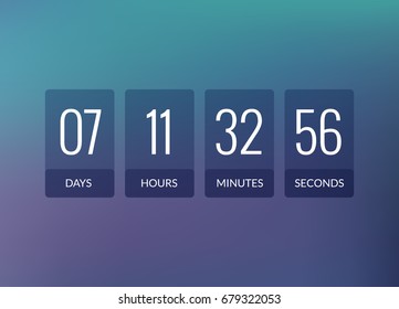 Countdown timer vector clock counter. Flip business scoreboard display design