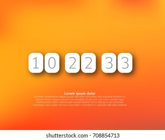 Countdown timer vector clock counter vector digital clock