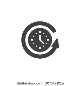 Countdown timer vector icon. filled flat sign for mobile concept and web design. Clock and backup time glyph icon. Symbol, logo illustration. Vector graphics