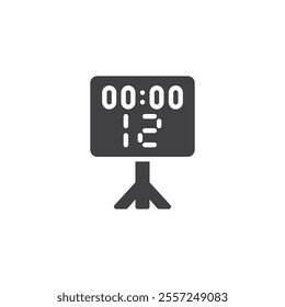 Countdown timer vector icon. filled flat sign for mobile concept and web design. Shot Clock glyph icon. Sport scoreboard symbol, logo illustration. Vector graphics