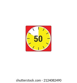 Countdown Timer vector icons . Stopwatch icons set in flat style, digital timer. clock and watch, countdown symbol. Full rotation countdown timer. white background
