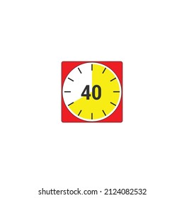 Countdown Timer vector icons . Stopwatch icons set in flat style, digital timer. clock and watch, countdown symbol. Full rotation countdown timer. white background