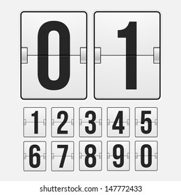 Countdown Timer, White Color Mechanical Scoreboard With Different Numbers