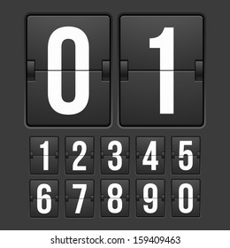 Countdown Timer, White Color Mechanical Scoreboard With Different Numbers