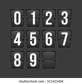 Countdown timer, white color mechanical scoreboard with different numbers