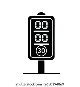 Countdown Traffic Timer Icon – Vector Pedestrian or Vehicle Timer Signal